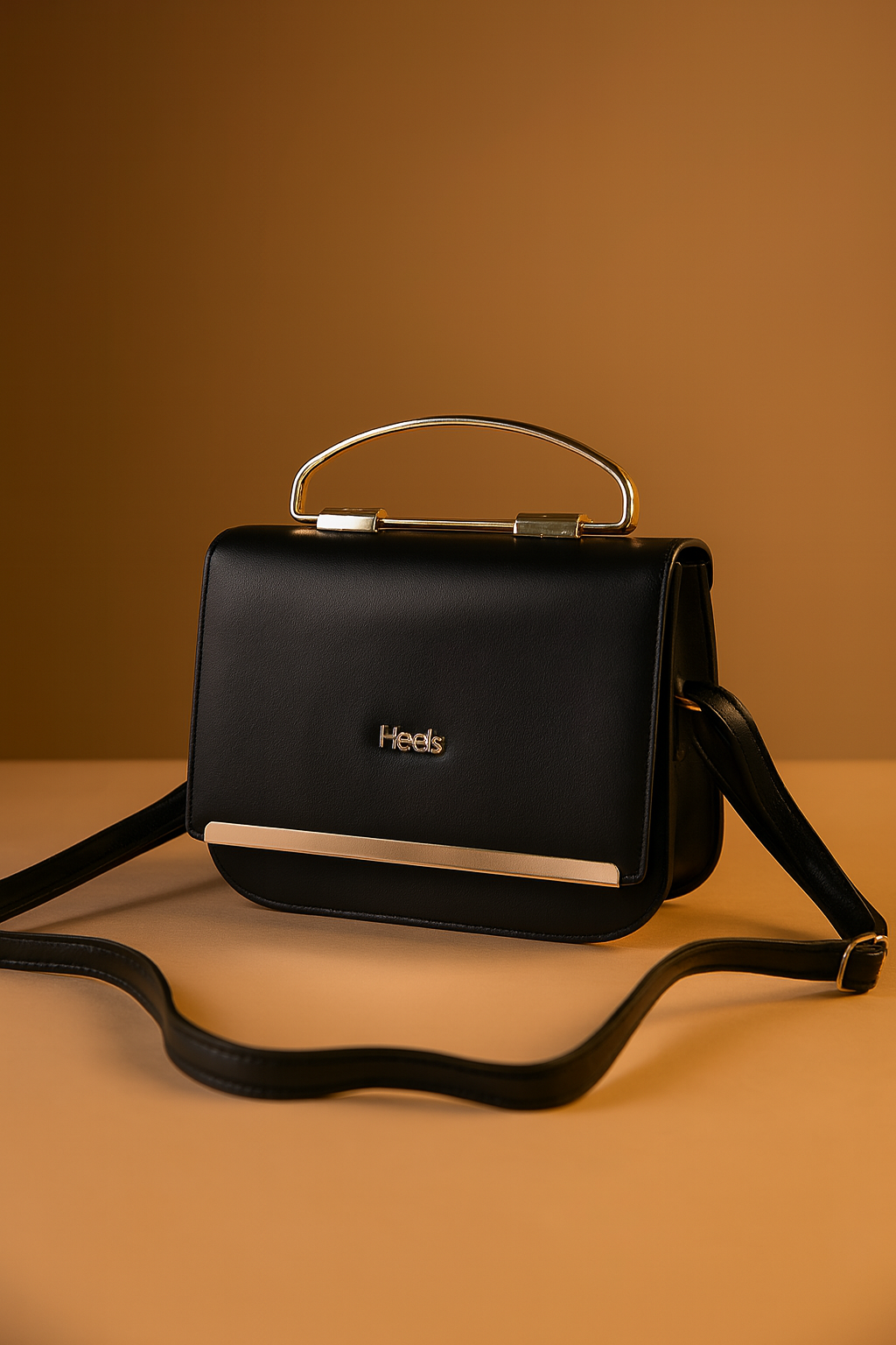 Elegant Black Leather Shoulder Bag