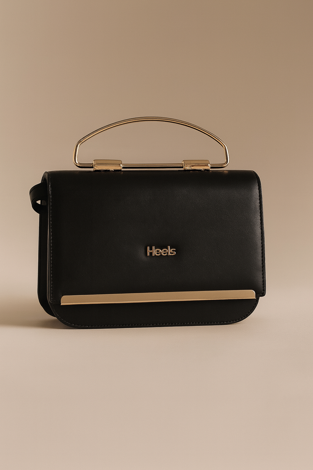 Elegant Black Leather Shoulder Bag