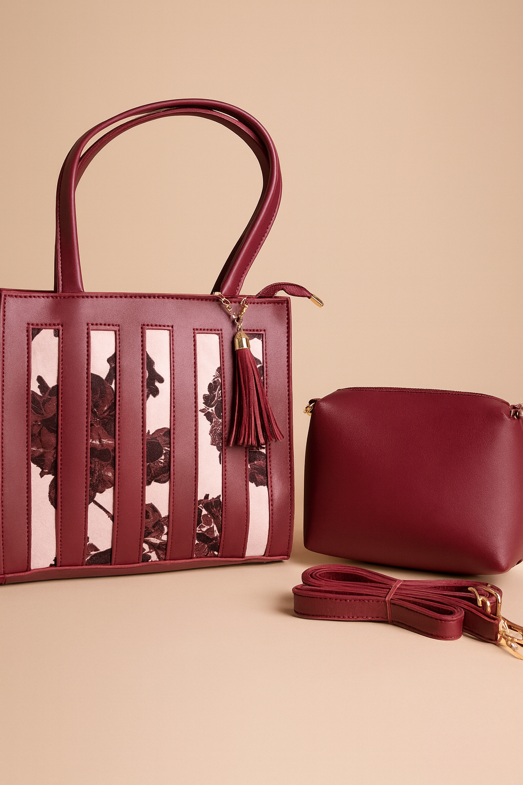 Elegant Tote Bag with Matching Pouch