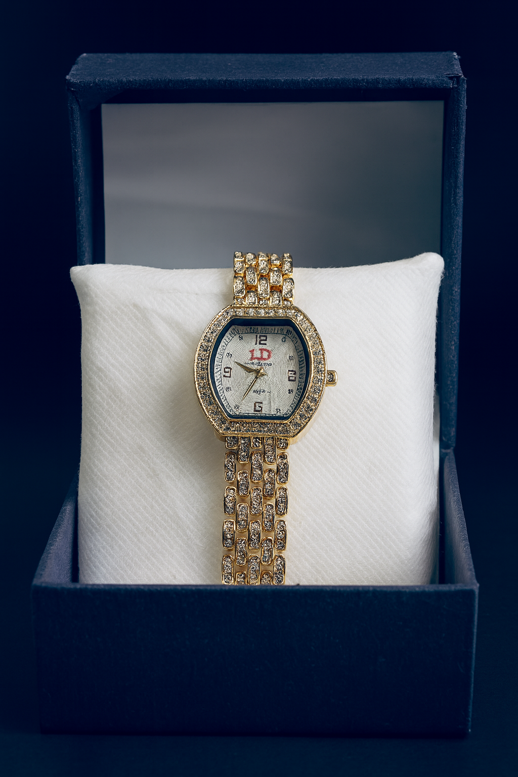 Luxury Diamond-Studded Gold Wristwatch