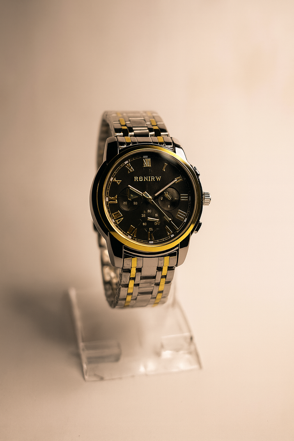 Luxury Two-Tone Stainless Steel Wristwatch –