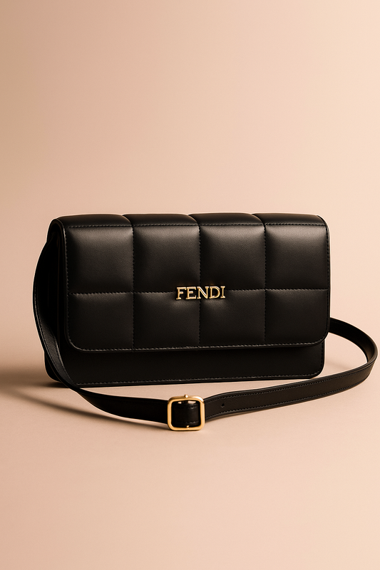 Fendi Black Quilted Leather Cross body Bag