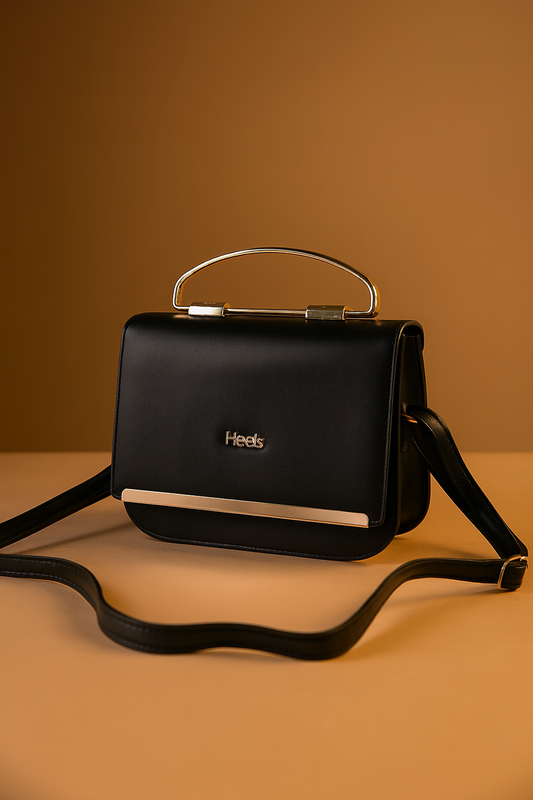 Elegant Black Leather Shoulder Bag
