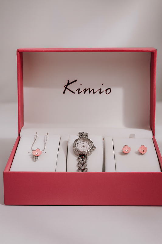 Kimio Elegant Gift Set – Watch, Necklace &amp; Earrings