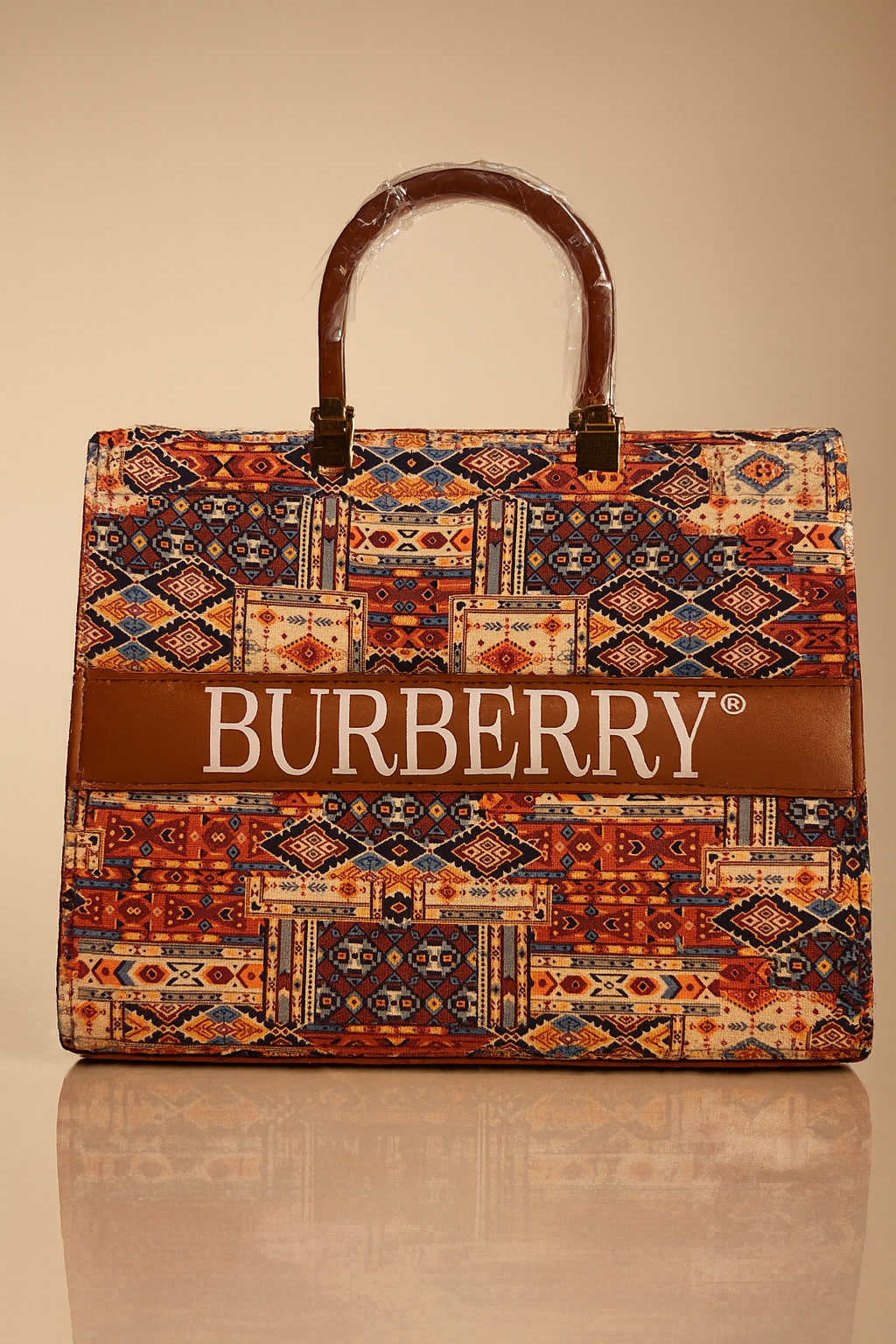 Burberry Vintage Print Tote Bag
