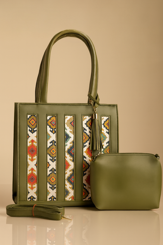 Elegant Tote Bag with Matching Pouch