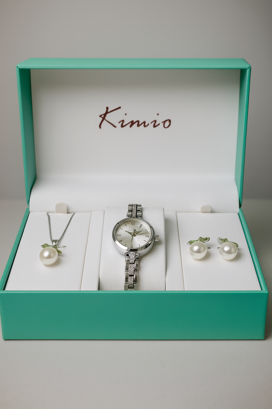 Kimio Elegant Gift Set – Watch, Necklace &amp; Earrings